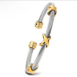 TWO TONE X CABLE BRACELET
